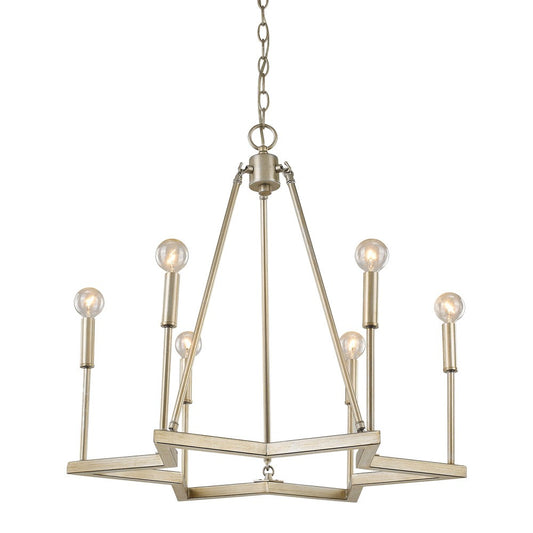 Reagan 6-Light Washed Gold Chandelier By Homeroots | Chandeliers | Modishstore