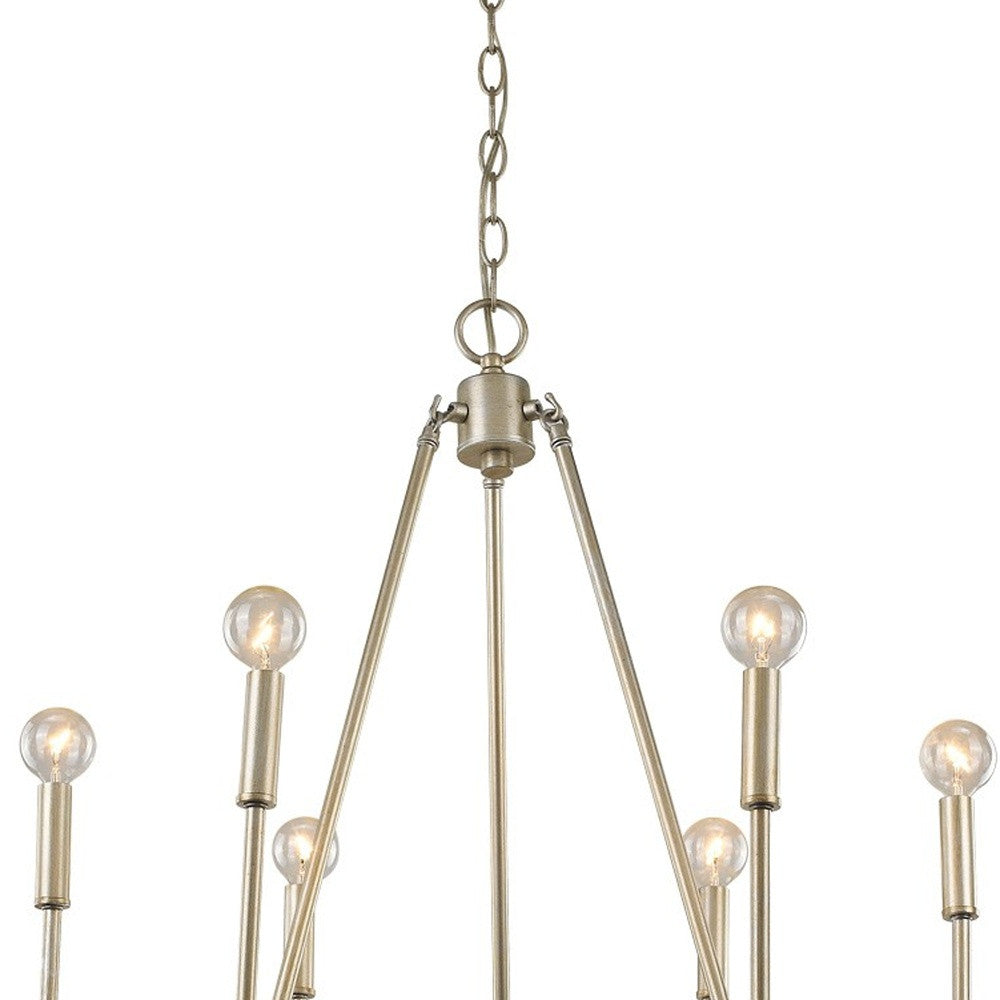 Reagan 6-Light Washed Gold Chandelier By Homeroots | Chandeliers | Modishstore - 3