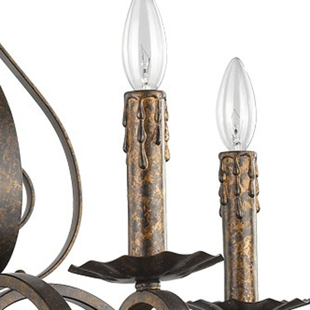 Lydia 5-Light Russet Chandelier With Melted Wax Tapers By Homeroots | Chandeliers | Modishstore - 4