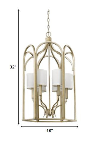 Ellie 6-Light Washed Gold Foyer Pendant By Homeroots - 398140 | Pendant Lamps | Modishstore - 5
