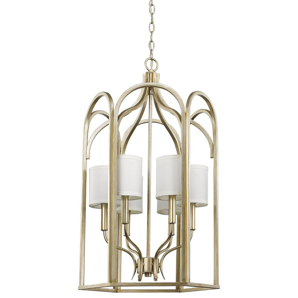 Ellie 6-Light Washed Gold Foyer Pendant By Homeroots - 398140 | Pendant Lamps | Modishstore - 2