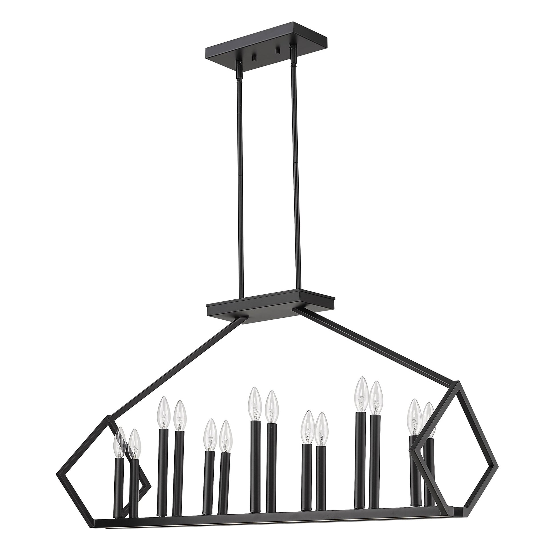 Luca 14-Light Matte Black Island Pendant By Homeroots | Pendant Lamps | Modishstore