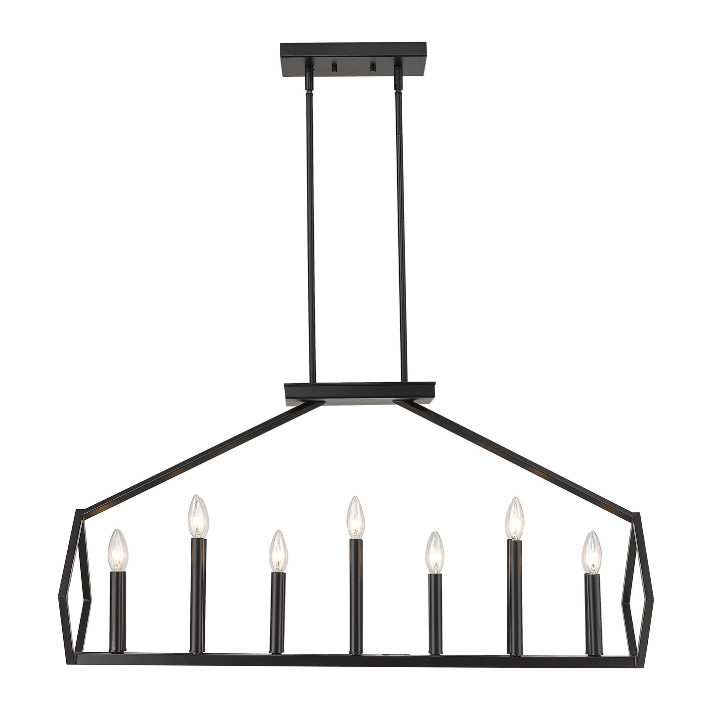 Luca 14-Light Matte Black Island Pendant By Homeroots | Pendant Lamps | Modishstore - 4