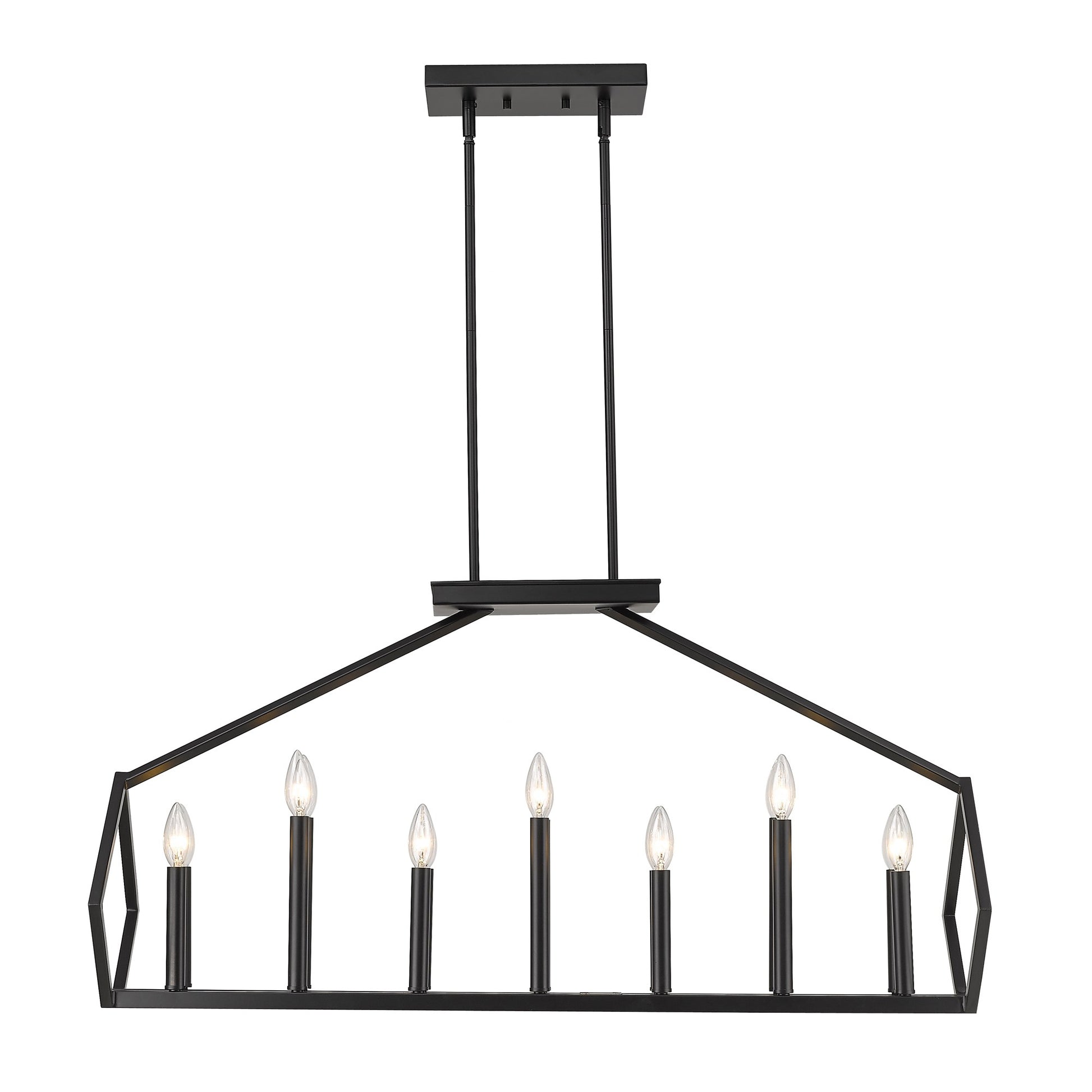 Luca 14-Light Matte Black Island Pendant By Homeroots | Pendant Lamps | Modishstore - 4