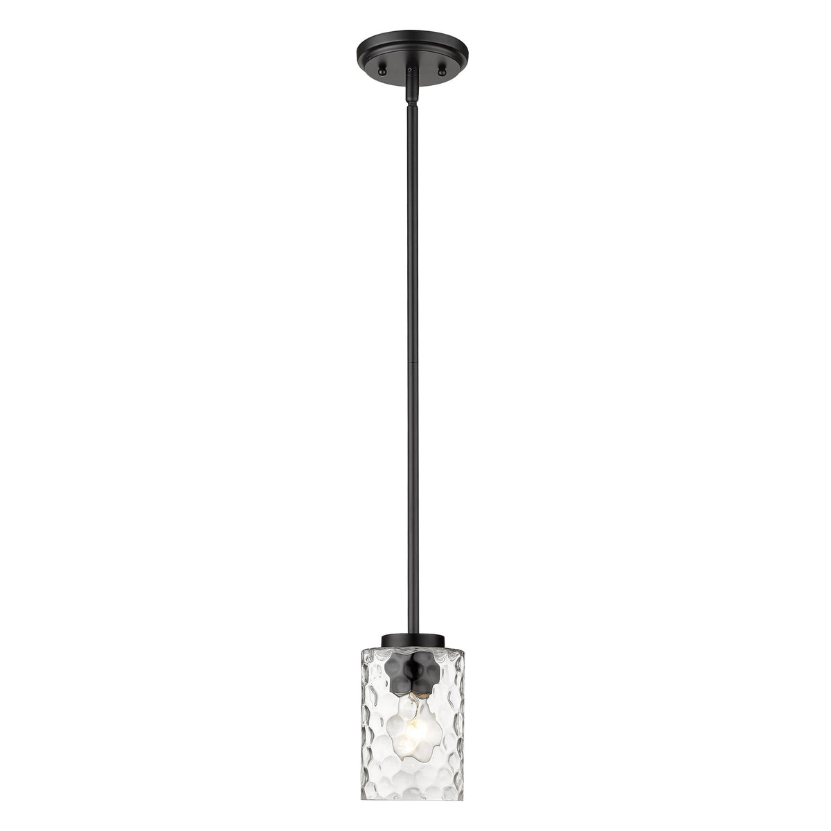 Black Metal and Glass Mini Pendant Hanging Light By Homeroots | Pendant Lamps | Modishstore