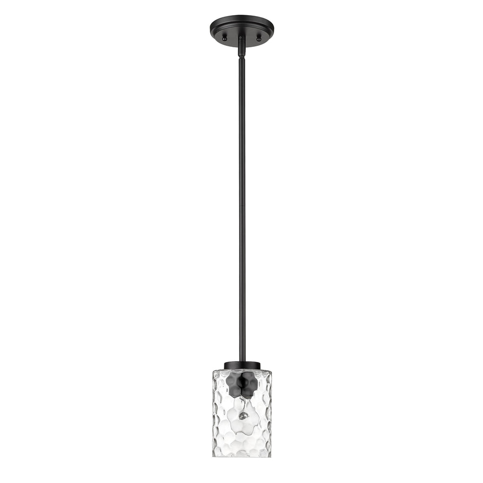 Black Metal and Glass Mini Pendant Hanging Light By Homeroots | Pendant Lamps | Modishstore - 2