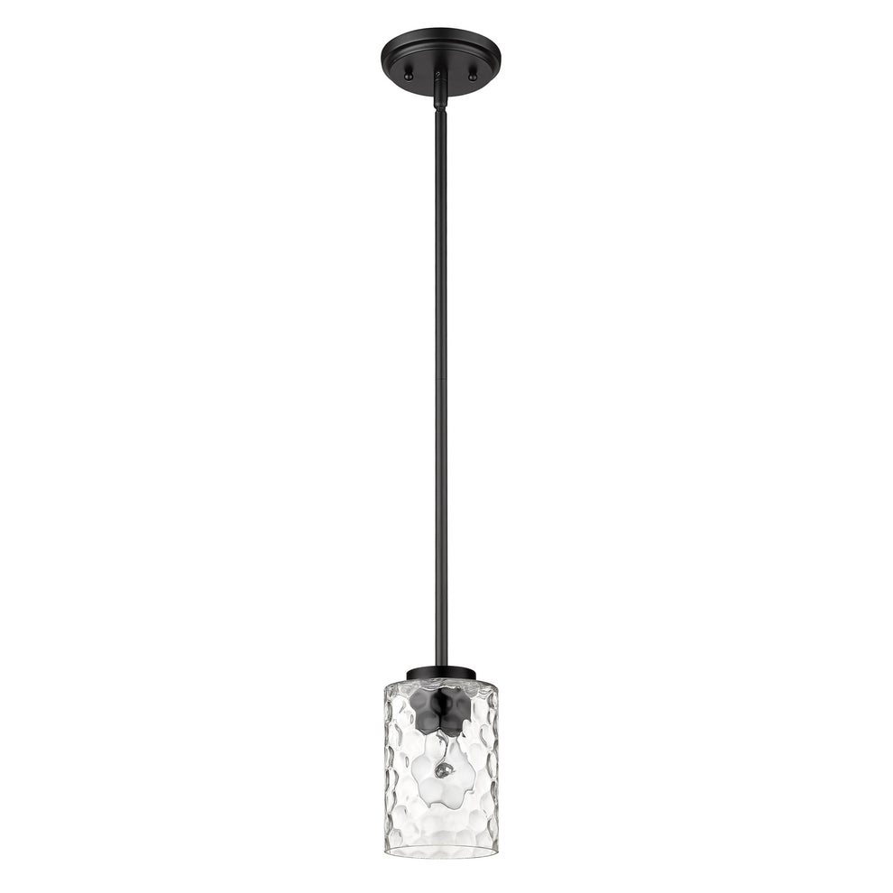 Black Metal and Glass Mini Pendant Hanging Light By Homeroots | Pendant Lamps | Modishstore - 3