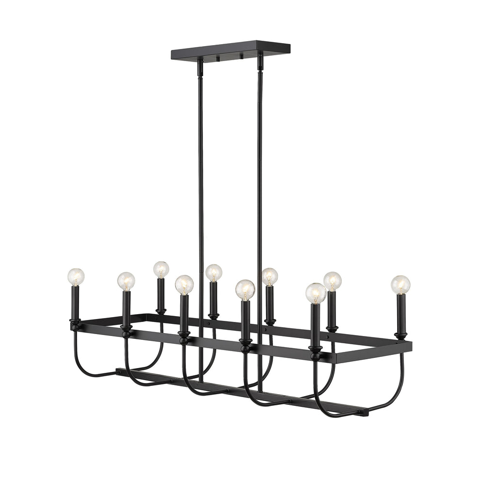Beckett 10-Light Matte Black Island Pendant By Homeroots | Pendant Lamps | Modishstore - 2