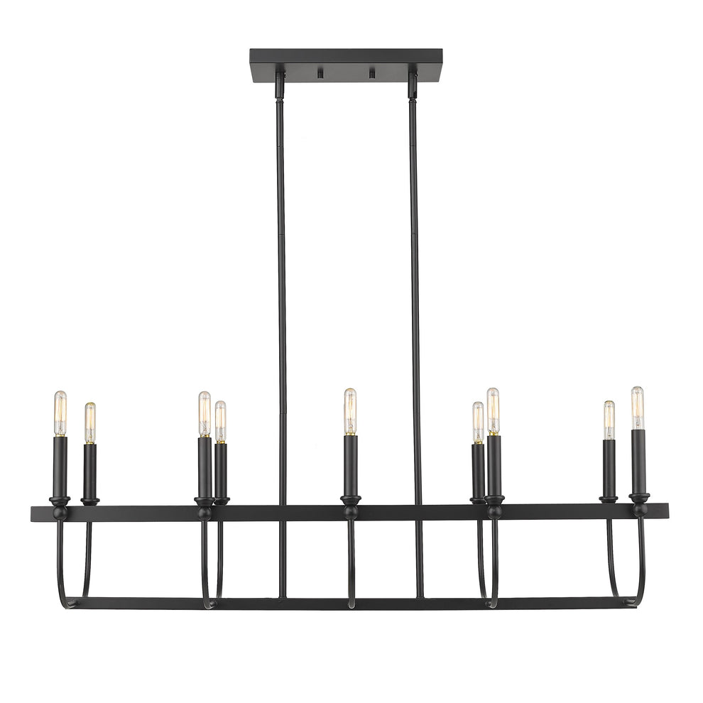 Beckett 10-Light Matte Black Island Pendant By Homeroots | Pendant Lamps | Modishstore - 7