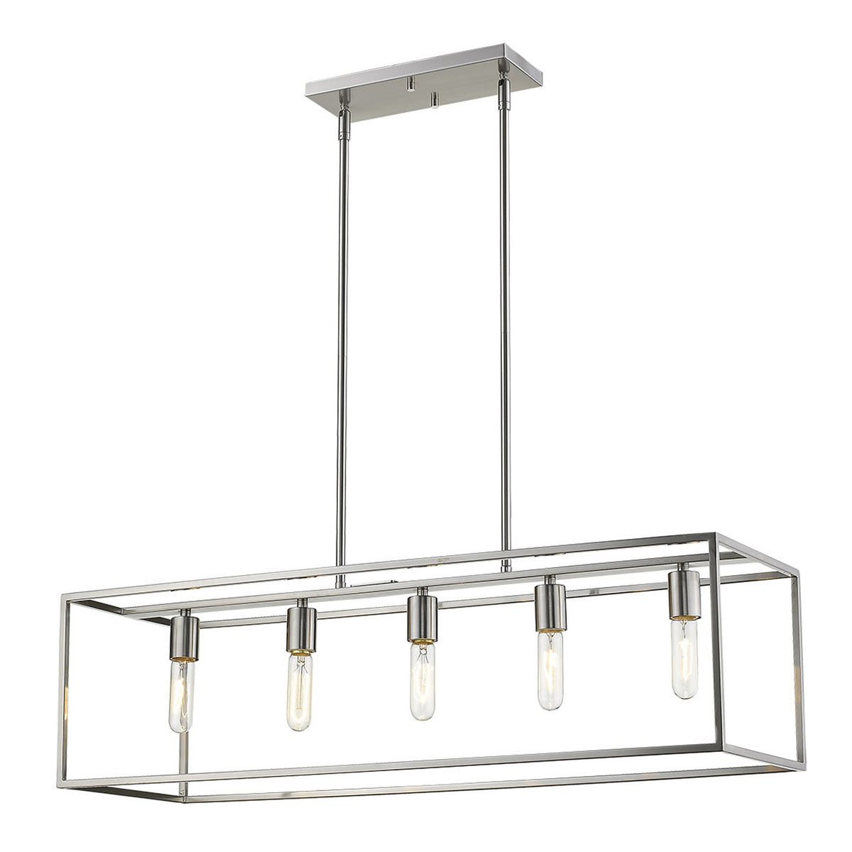 Cobar 5-Light Satin Nickel Island Pendant By Homeroots | Pendant Lamps | Modishstore