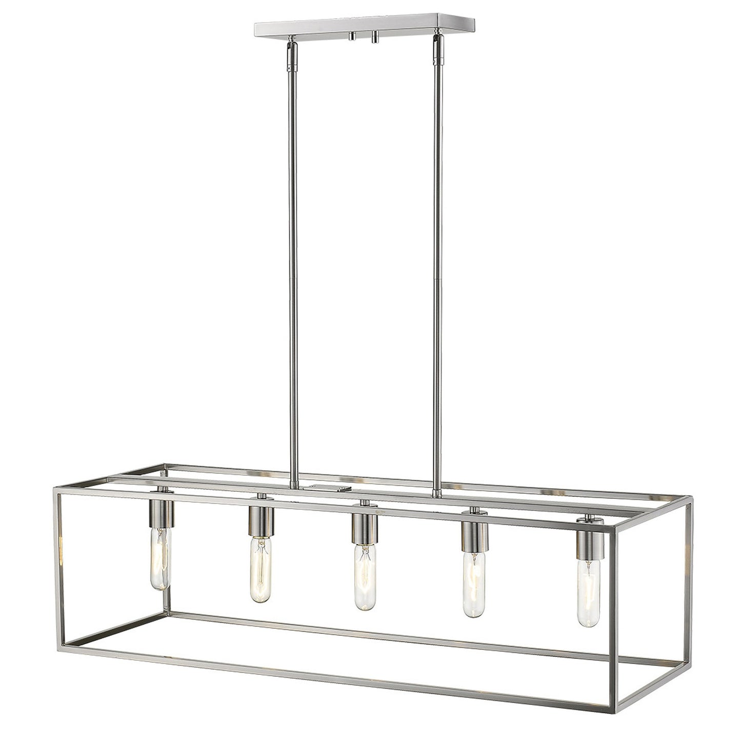 Cobar 5-Light Satin Nickel Island Pendant By Homeroots | Pendant Lamps | Modishstore - 2