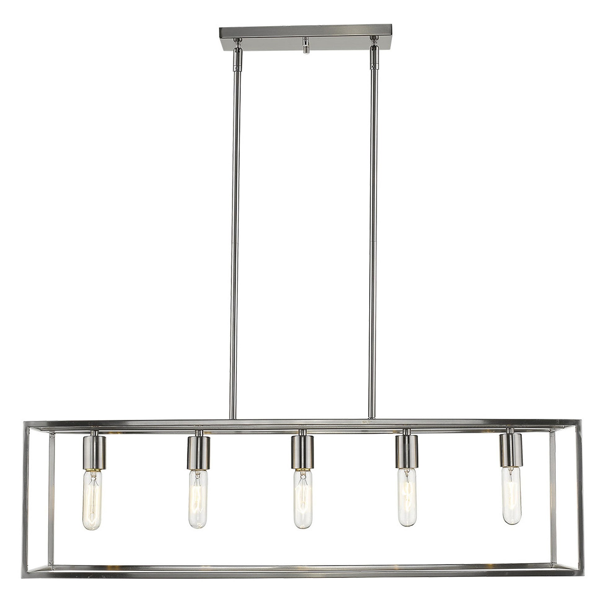 Cobar 5-Light Satin Nickel Island Pendant By Homeroots | Pendant Lamps | Modishstore - 4