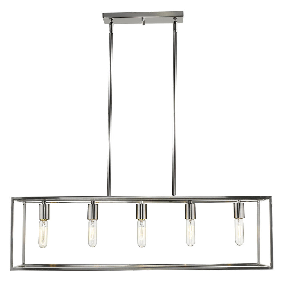 Cobar 5-Light Satin Nickel Island Pendant By Homeroots | Pendant Lamps | Modishstore - 4