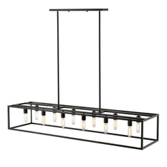 Cobar 12-Light Matte Black Island Pendant By Homeroots