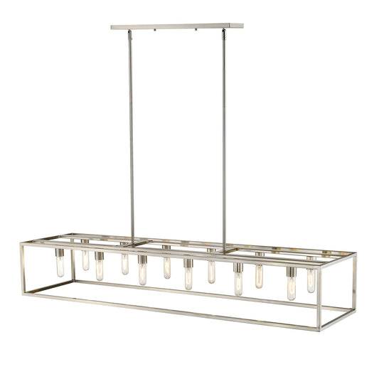 Cobar 12-Light Satin Nickel Island Pendant By Homeroots | Pendant Lamps | Modishstore