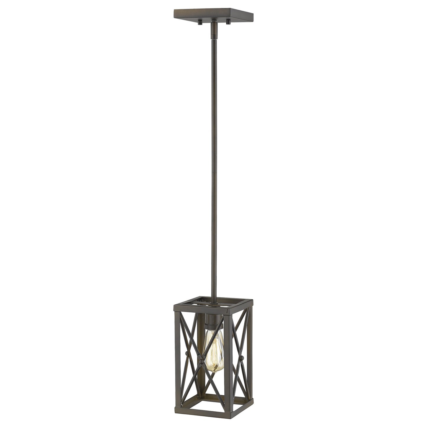 Bronze Metal Geometric Mini Pendant Hanging Light By Homeroots | Pendant Lamps | Modishstore - 2