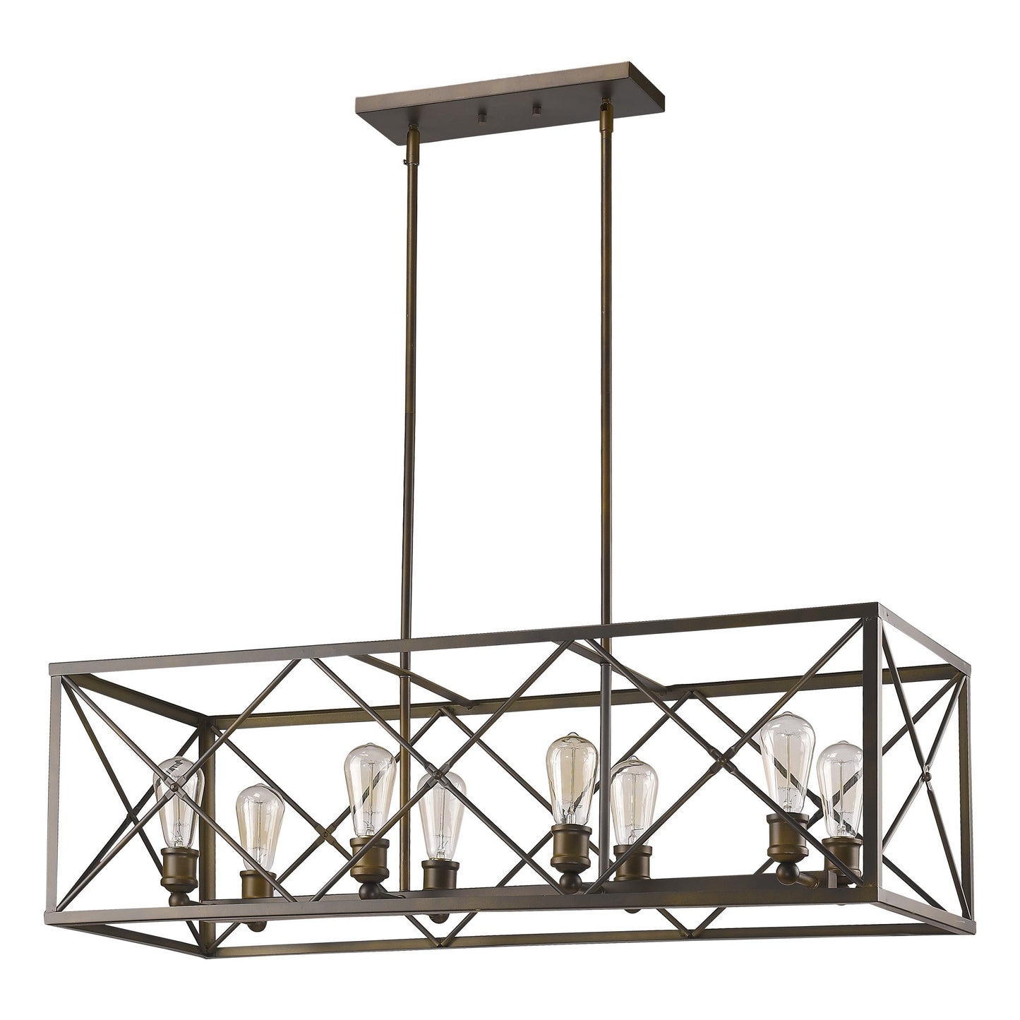 Brooklyn 8-Light Oil-Rubbed Bronze Island Pendant With Metal Framework Shade By Homeroots | Pendant Lamps | Modishstore