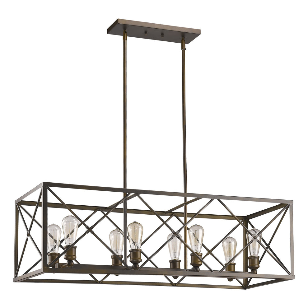 Brooklyn 8-Light Oil-Rubbed Bronze Island Pendant With Metal Framework Shade By Homeroots | Pendant Lamps | Modishstore - 2