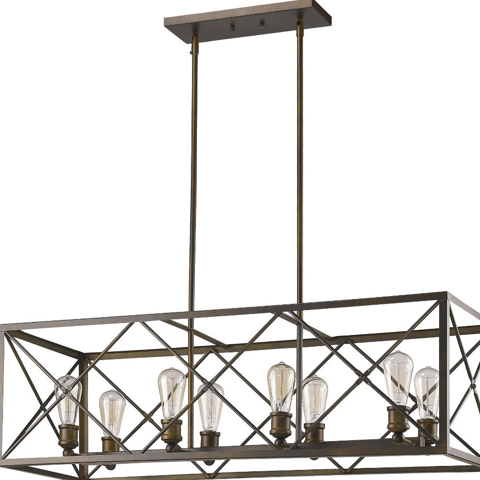 Brooklyn 8-Light Oil-Rubbed Bronze Island Pendant With Metal Framework Shade By Homeroots | Pendant Lamps | Modishstore - 3