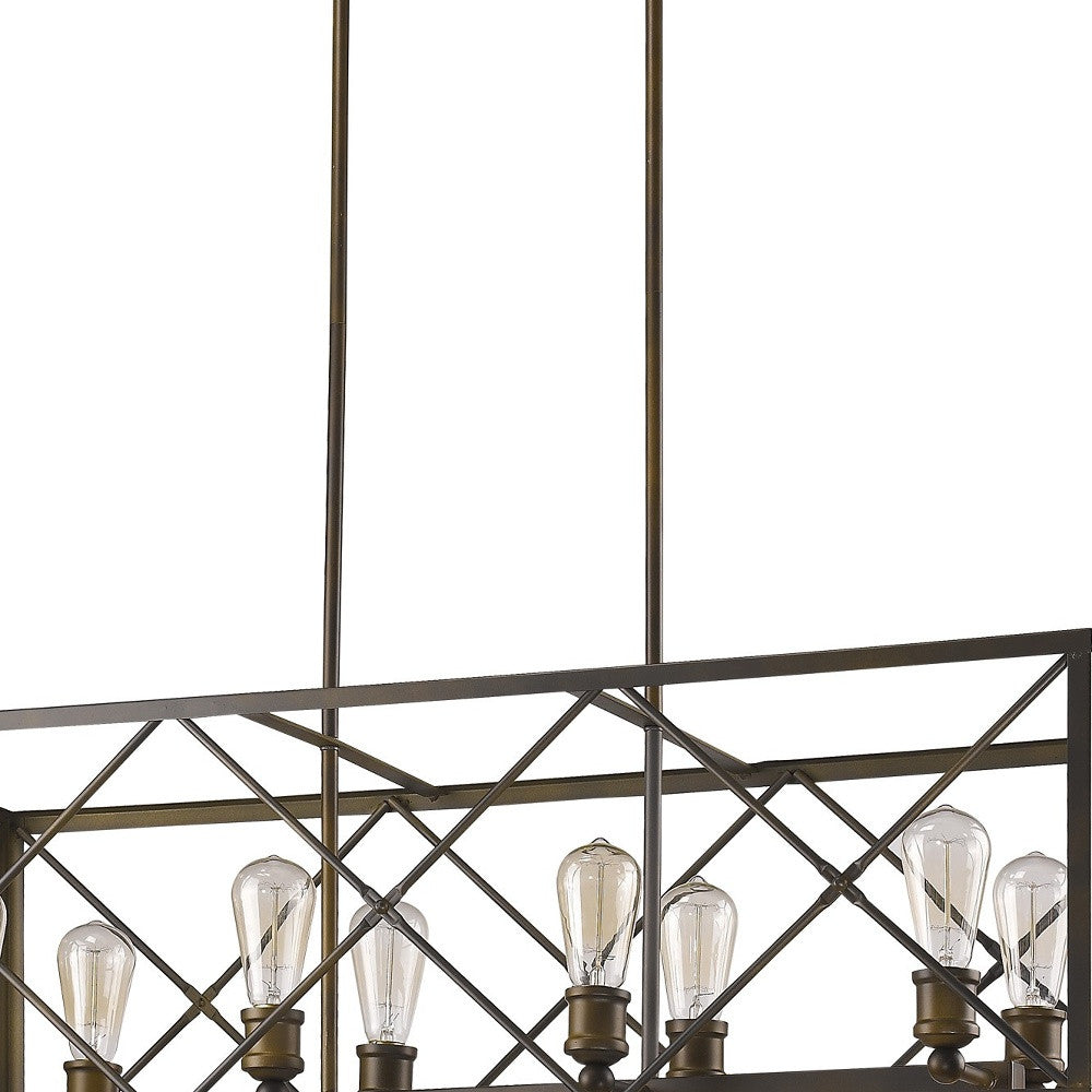 Brooklyn 8-Light Oil-Rubbed Bronze Island Pendant With Metal Framework Shade By Homeroots | Pendant Lamps | Modishstore - 4