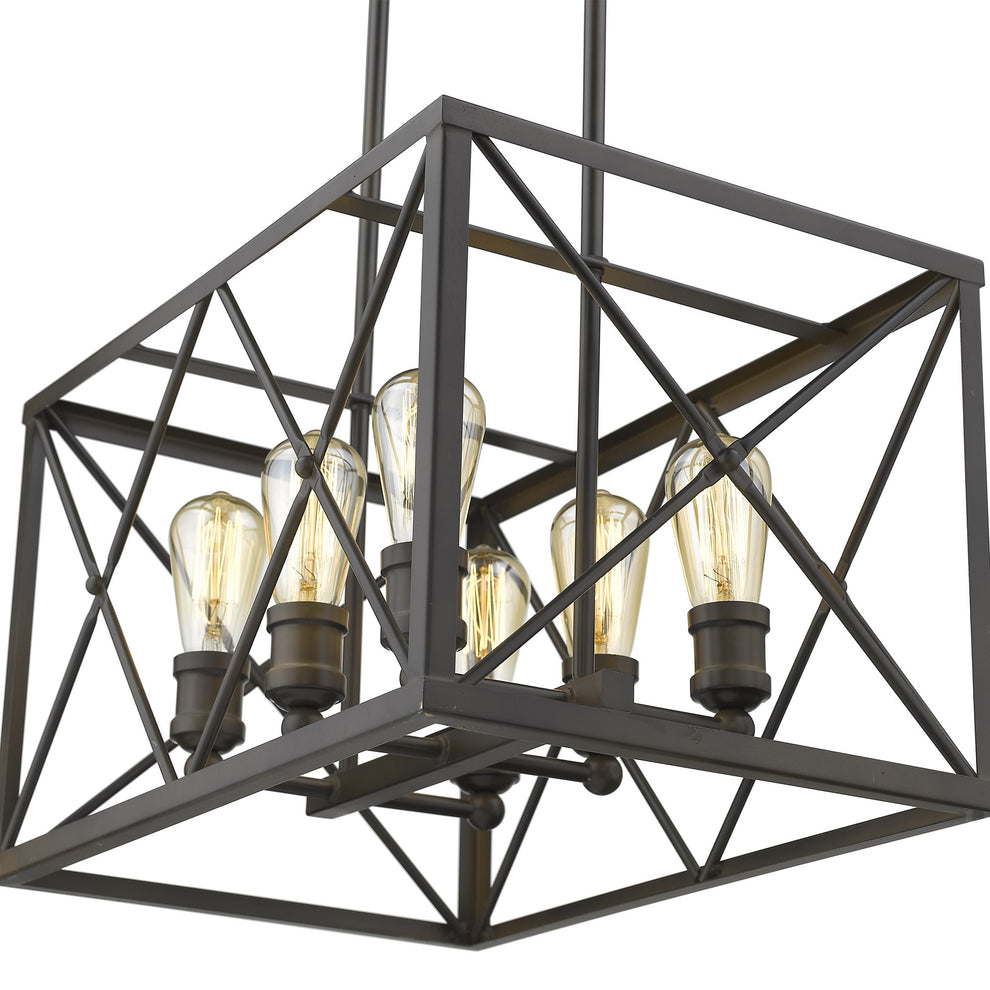 Brooklyn 6-Light Oil-Rubbed Bronze Pendant By Homeroots | Pendant Lamps | Modishstore - 7