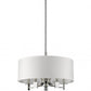 Andrea 5-Light Polished Nickel Drum Pendant With Ivory Hardback Shade By Homeroots | Pendant Lamps | Modishstore