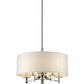 Andrea 5-Light Polished Nickel Drum Pendant With Ivory Hardback Shade By Homeroots | Pendant Lamps | Modishstore - 2