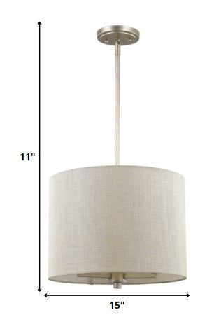 Daria 3-Light Washed Gold Pendant With Washed Gold And White Drum Shade By Homeroots | Pendant Lamps | Modishstore - 5