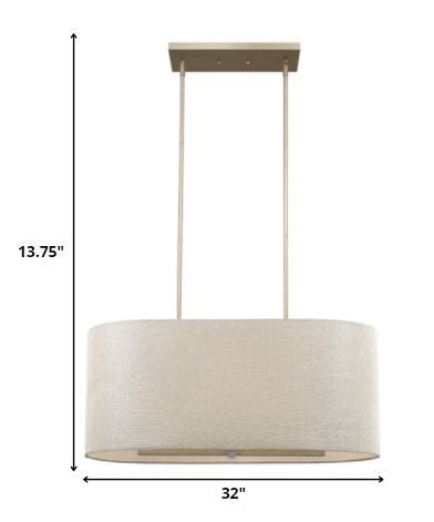 Daria 6-Light Washed Gold Island Pendant With Washed Gold And White Shade By Homeroots | Pendant Lamps | Modishstore - 5
