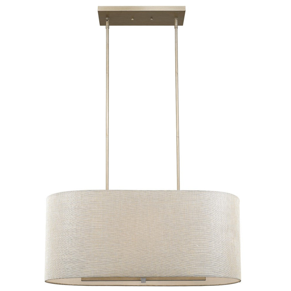 Daria 6-Light Washed Gold Island Pendant With Washed Gold And White Shade By Homeroots | Pendant Lamps | Modishstore - 2