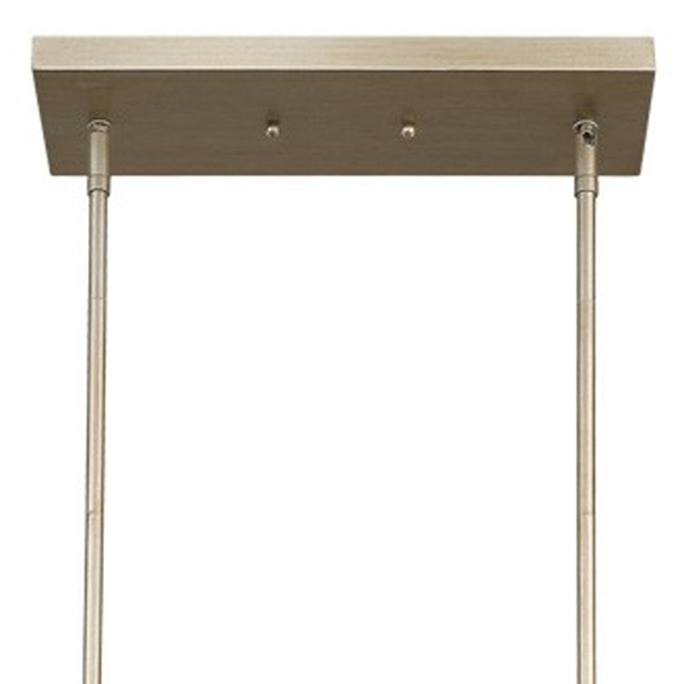 Daria 6-Light Washed Gold Island Pendant With Washed Gold And White Shade By Homeroots | Pendant Lamps | Modishstore - 3