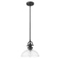 Matte Black Hanging Light with Glass Dome Shade By Homeroots | Pendant Lamps | Modishstore