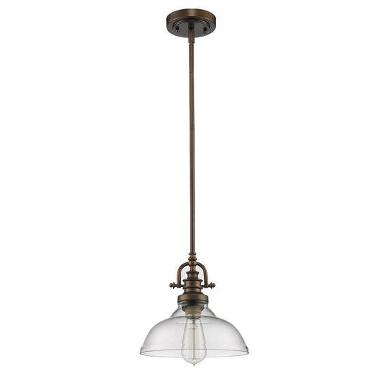 Antique Bronze Hanging Light with Glass Dome Shade By Homeroots | Pendant Lamps | Modishstore