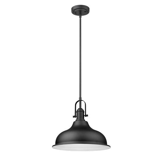 Matte Black Hanging Light with Dome Shade By Homeroots | Pendant Lamps | Modishstore