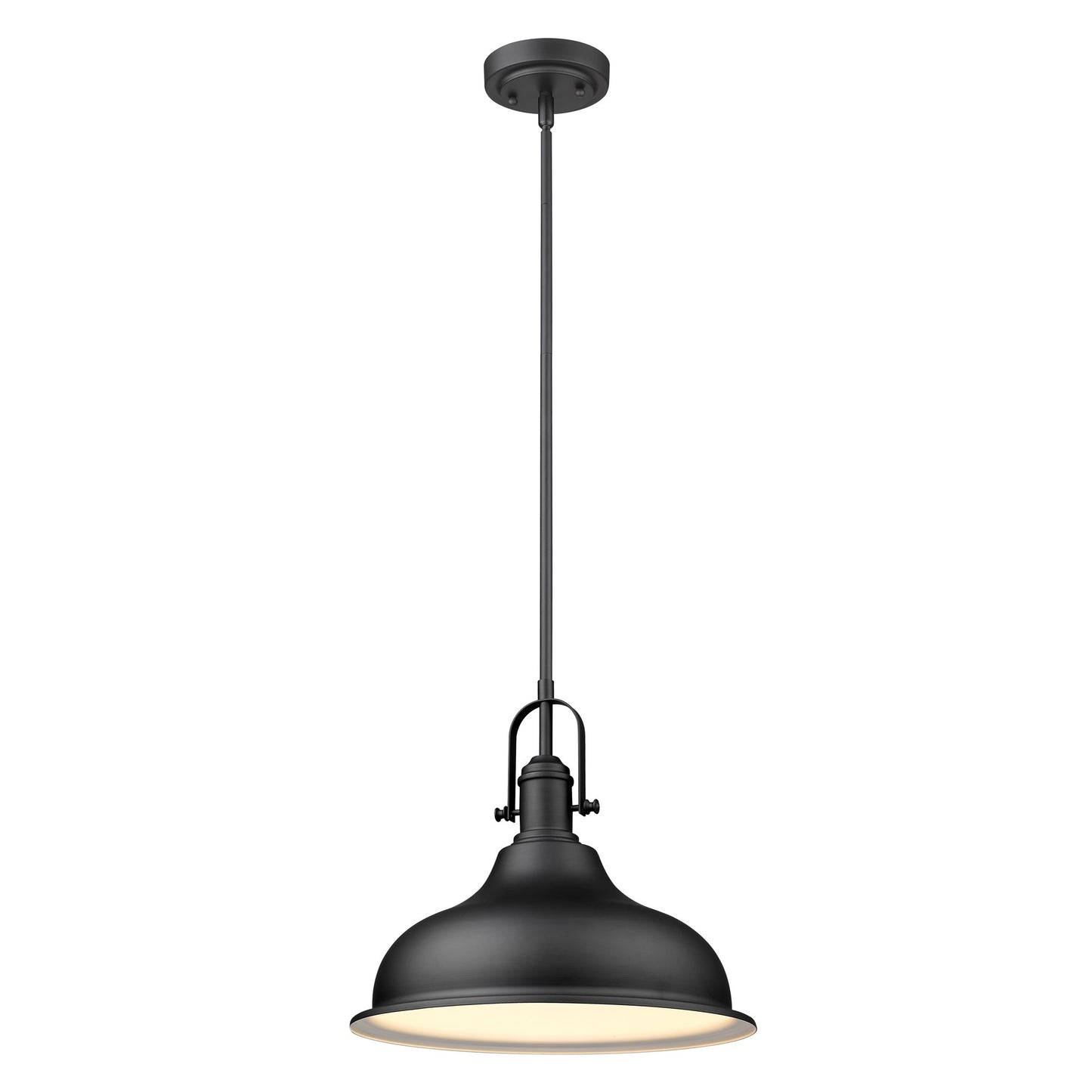 Matte Black Hanging Light with Dome Shade By Homeroots | Pendant Lamps | Modishstore - 2