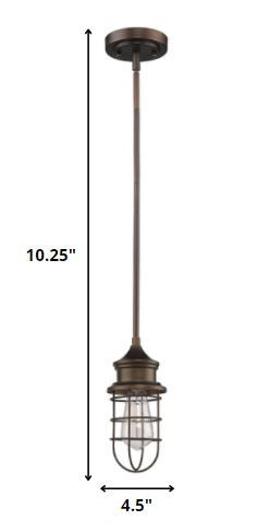 Antique Bronze Cage Pendant Hanging Light By Homeroots | Pendant Lamps | Modishstore - 2