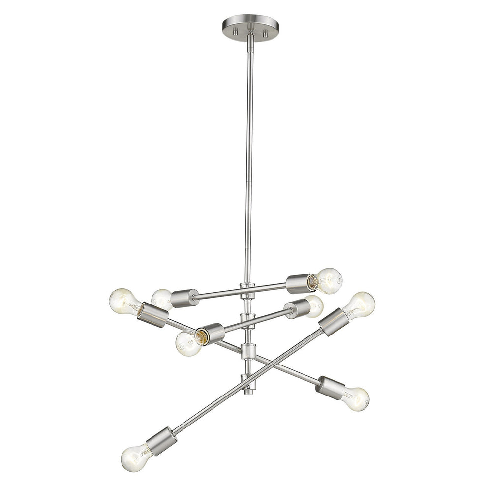 Calix 8-Light Satin Nickel Pendant By Homeroots | Pendant Lamps | Modishstore - 2