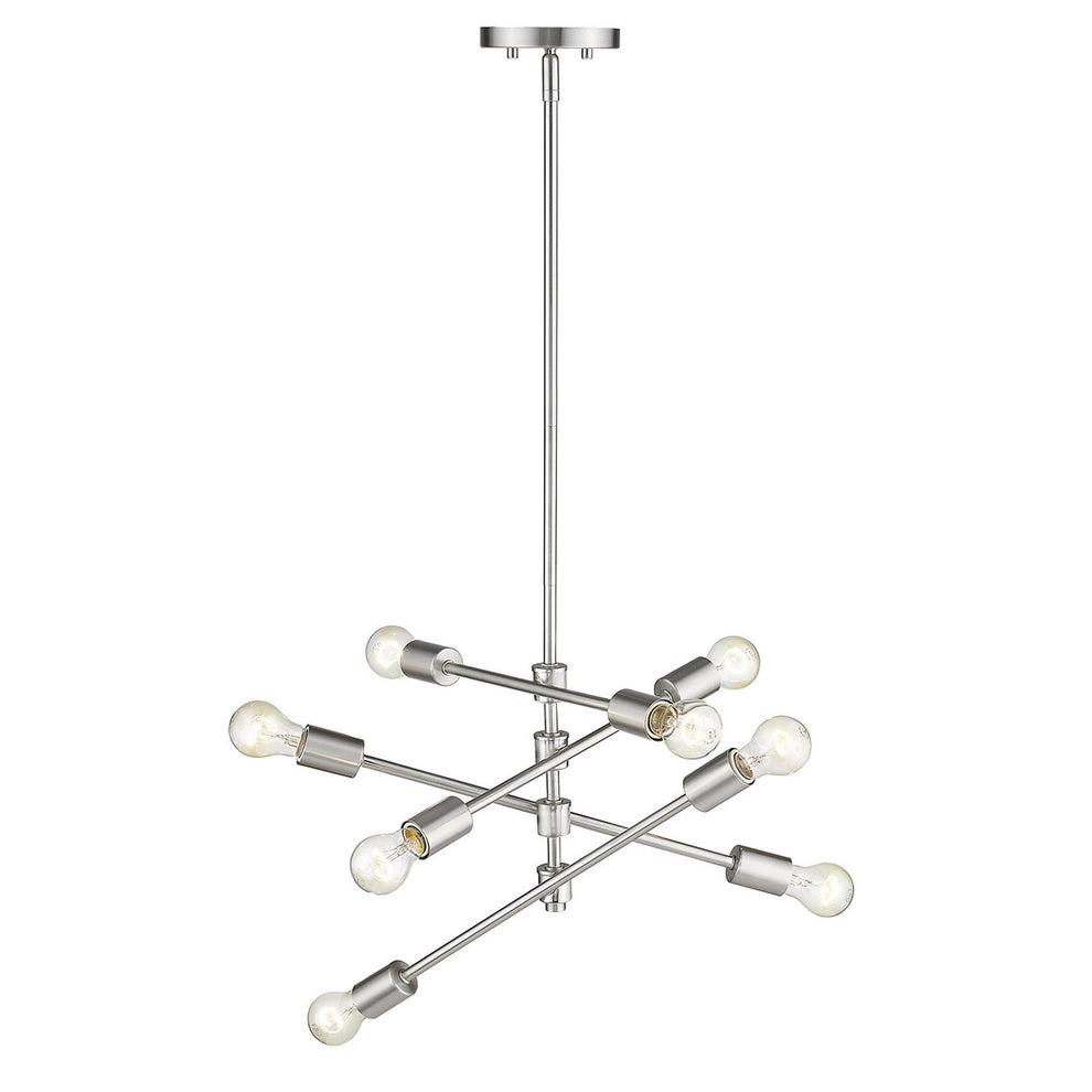 Calix 8-Light Satin Nickel Pendant By Homeroots | Pendant Lamps | Modishstore - 3