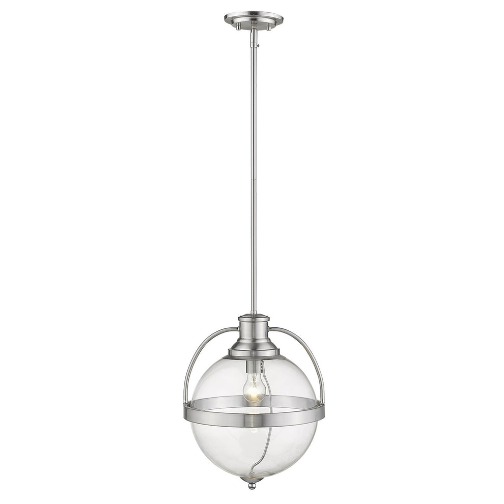 Kassian 1-Light Satin Nickel Pendant By Homeroots | Pendant Lamps | Modishstore - 2