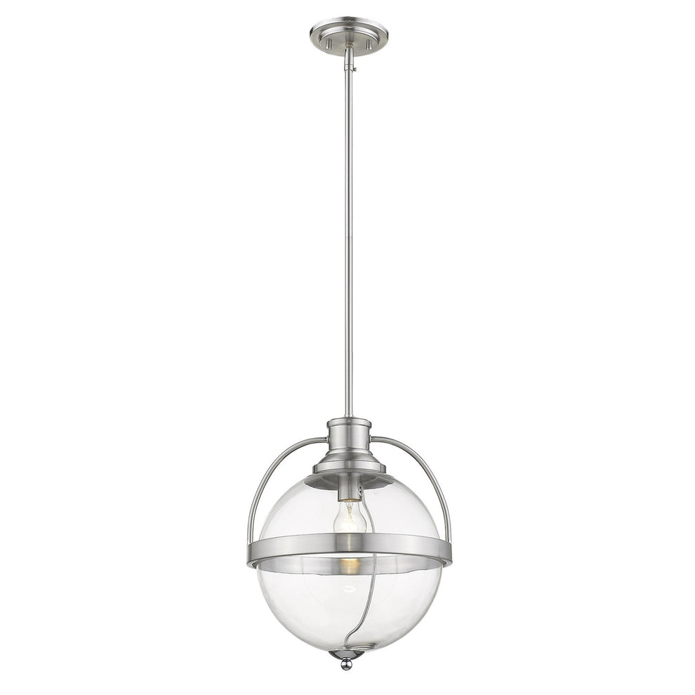 Kassian 1-Light Satin Nickel Pendant By Homeroots | Pendant Lamps | Modishstore - 3