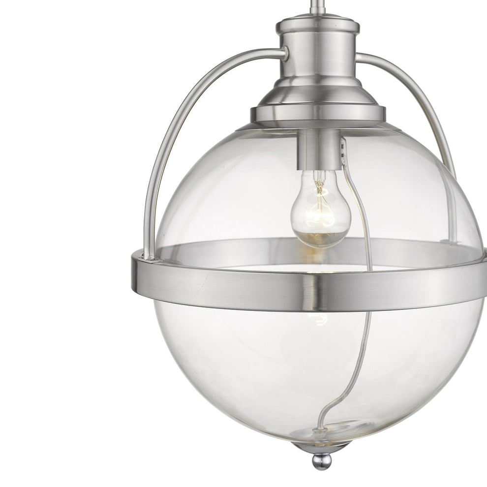 Kassian 1-Light Satin Nickel Pendant By Homeroots | Pendant Lamps | Modishstore - 5