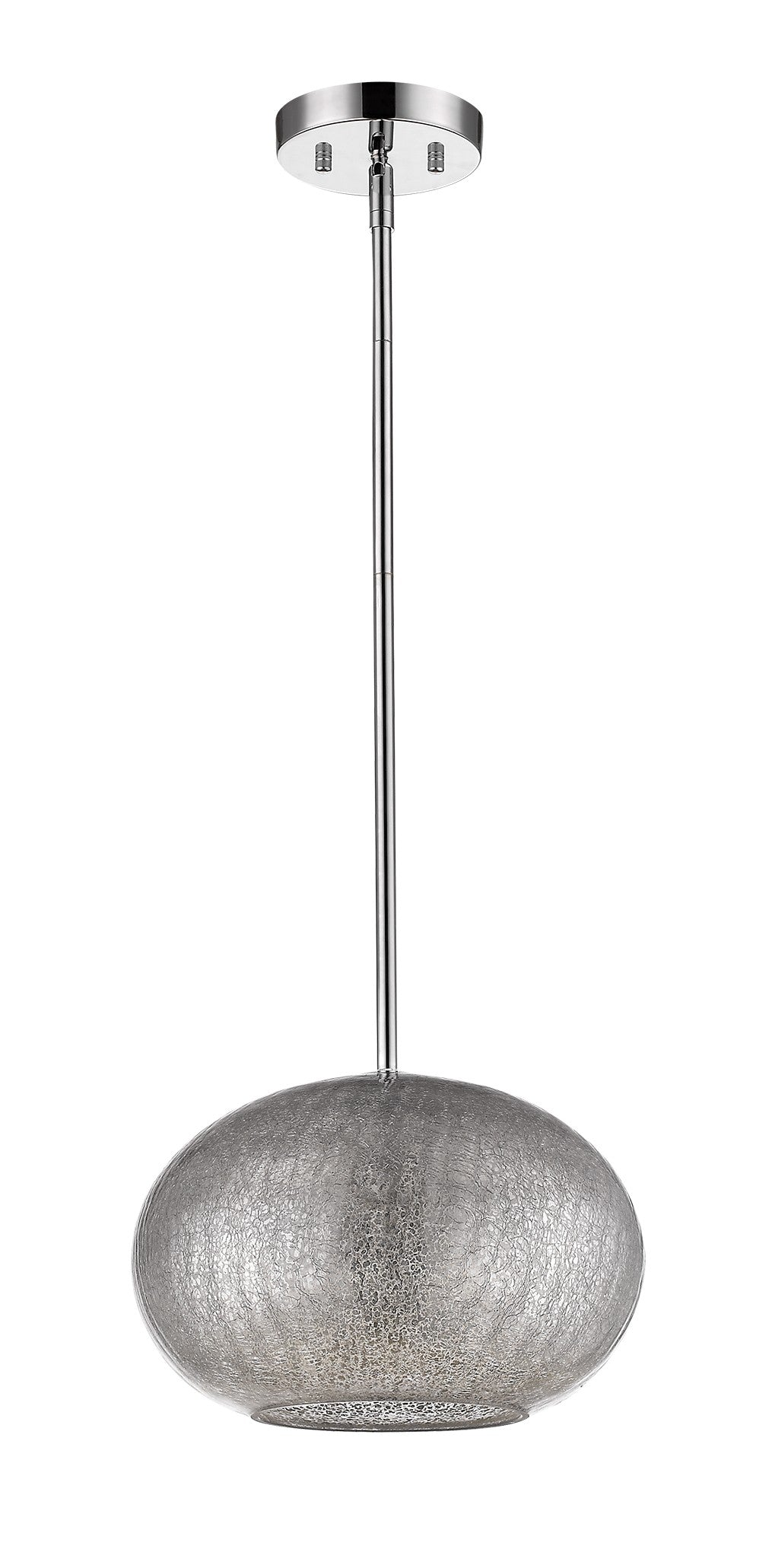 Brielle 1-Light Polished Nickel Pendant With Textured Glass Shade By Homeroots | Pendant Lamps | Modishstore
