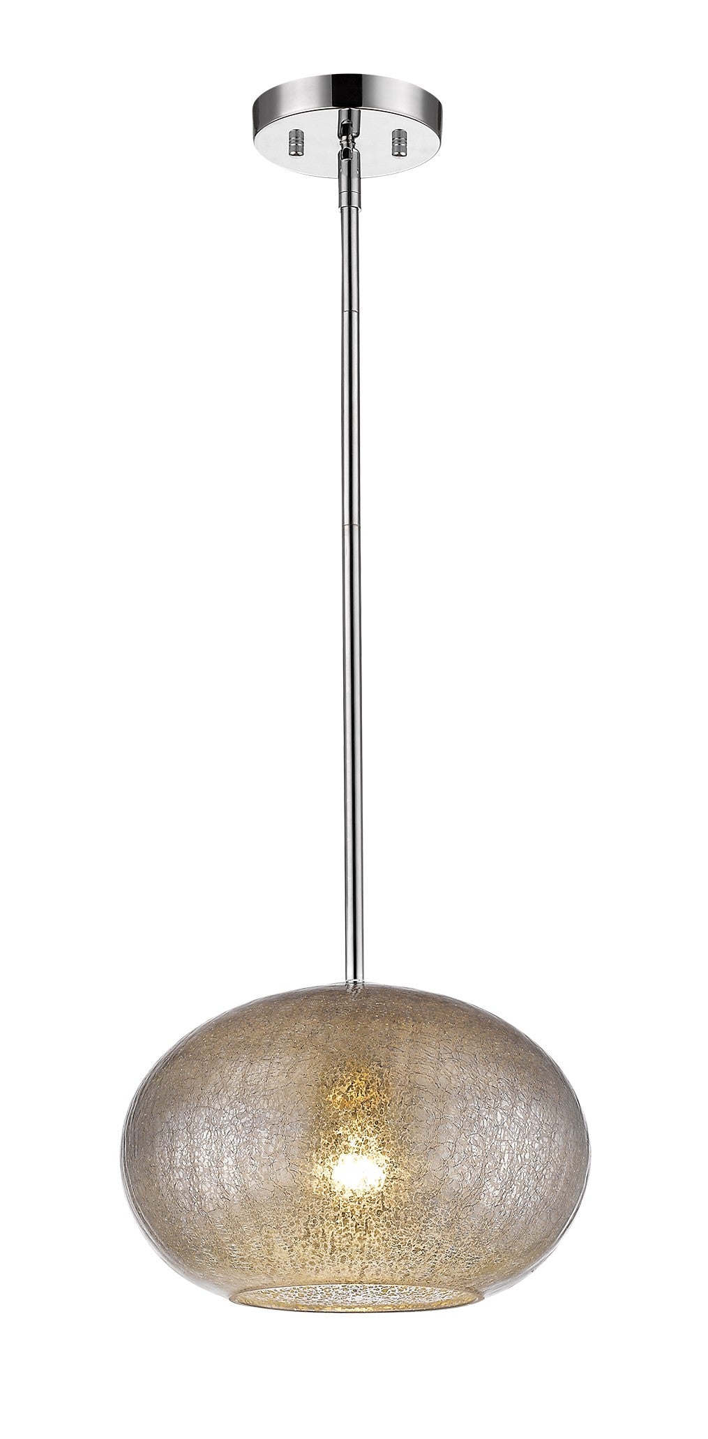 Brielle 1-Light Polished Nickel Pendant With Textured Glass Shade By Homeroots | Pendant Lamps | Modishstore - 2