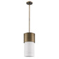 Midtown 1-Light Raw Brass Pendant With Frosted Glass Shade By Homeroots