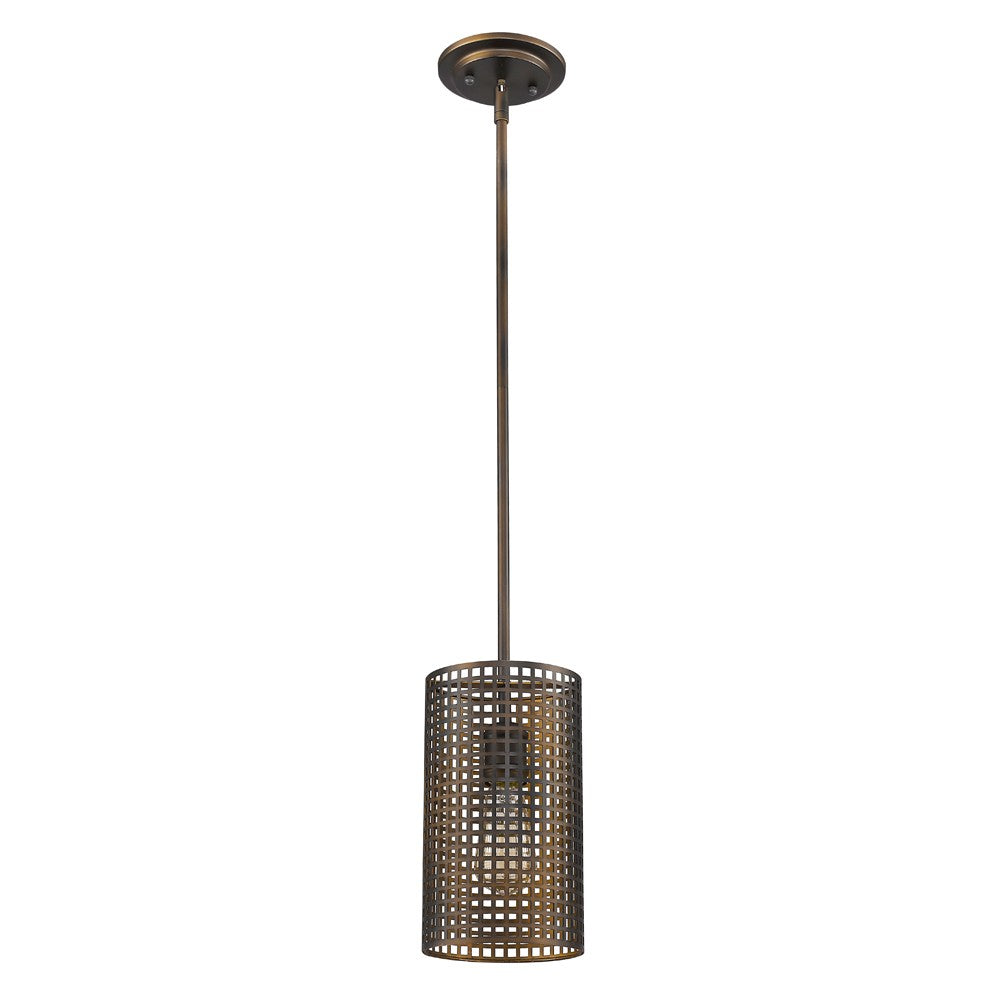 Bronze Metal Hanging Light with Mesh Shade By Homeroots | Pendant Lamps | Modishstore