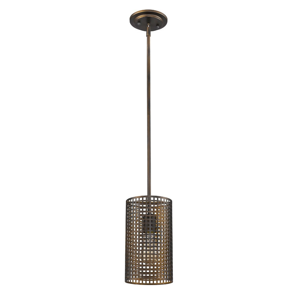 Bronze Metal Hanging Light with Mesh Shade By Homeroots | Pendant Lamps | Modishstore