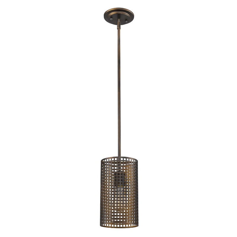 Bronze Metal Hanging Light with Mesh Shade By Homeroots | Pendant Lamps | Modishstore