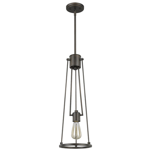 Jade 1-Light Oil-Rubbed Bronze Pendant With Vertical Structural Frames By Homeroots | Pendant Lamps | Modishstore