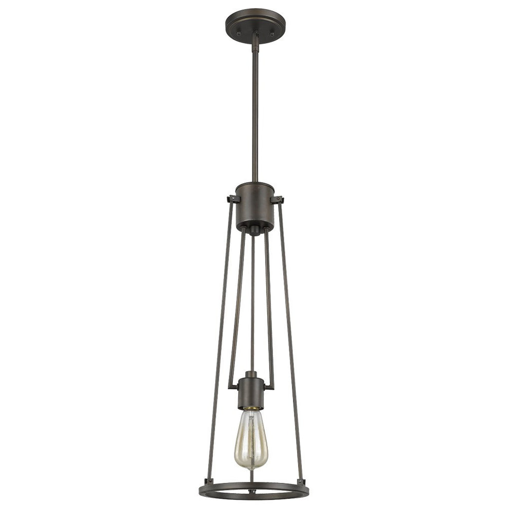 Jade 1-Light Oil-Rubbed Bronze Pendant With Vertical Structural Frames By Homeroots | Pendant Lamps | Modishstore - 2