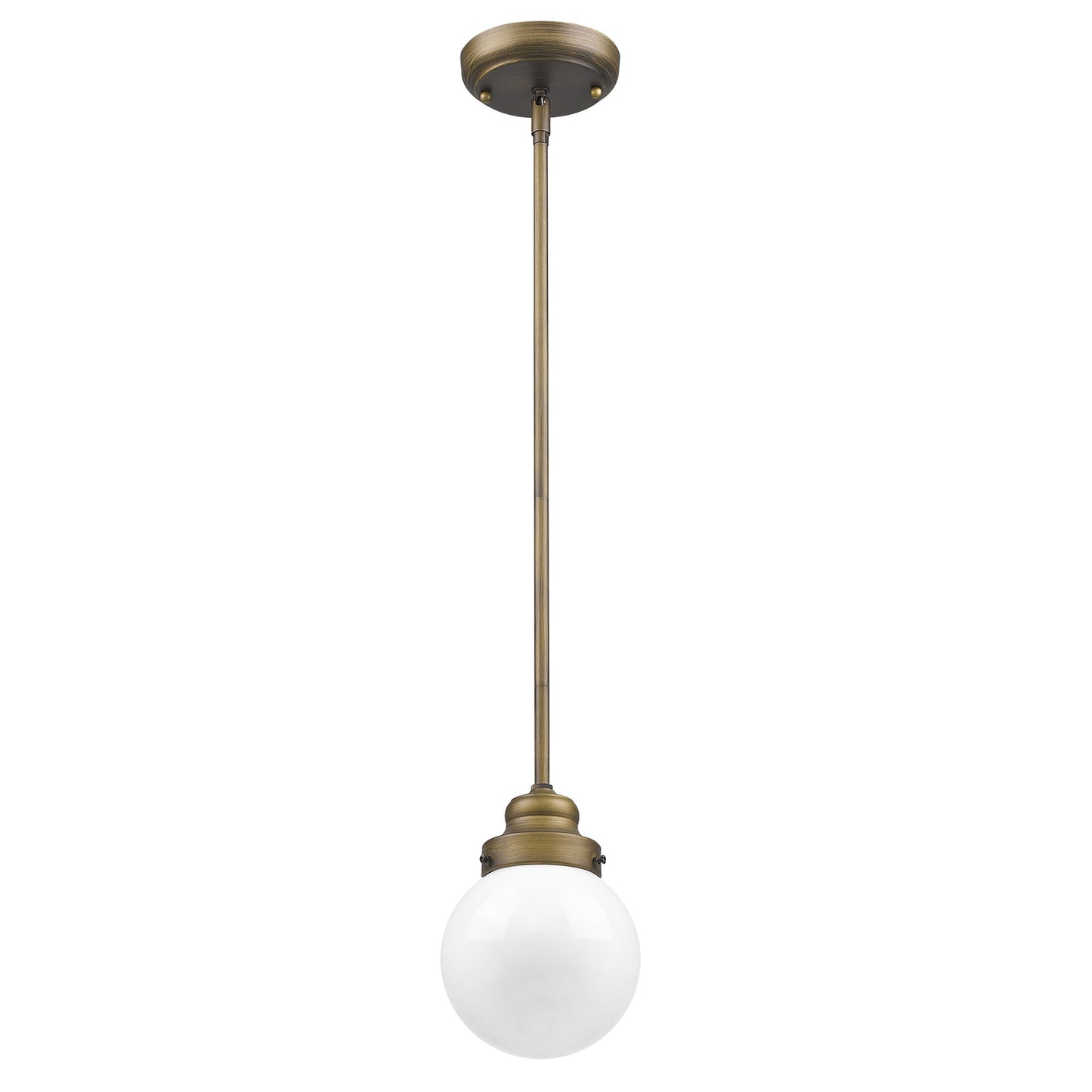Brushed Gold Metal Hanging with Round Glass Shade By Homeroots | Pendant Lamps | Modishstore